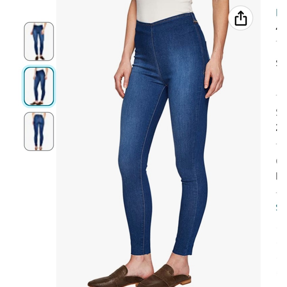 Free People Womens Pull On Slim Fit Jeans Raw High-Rise Jegging Size 29